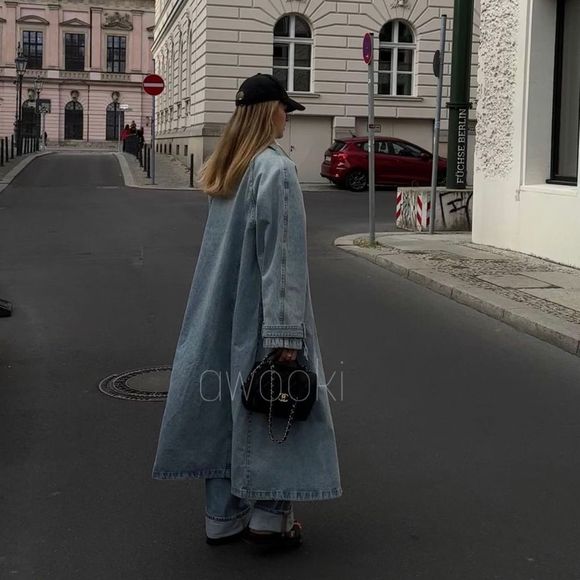 Zara Light Blue TRF Denim Trench Coat New - Picture 5 of 12